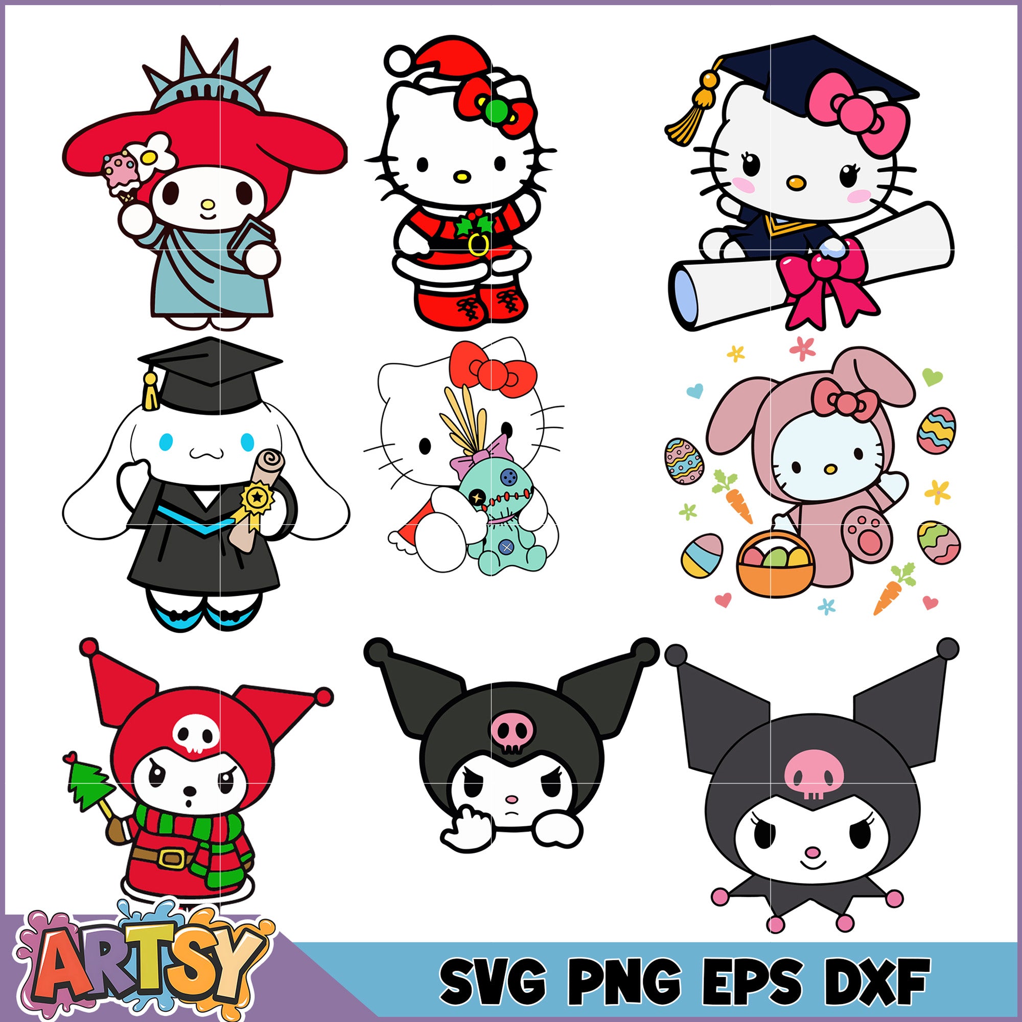Sanrio Characters SVG Bundle PNG EPS DXF – Artsysvg