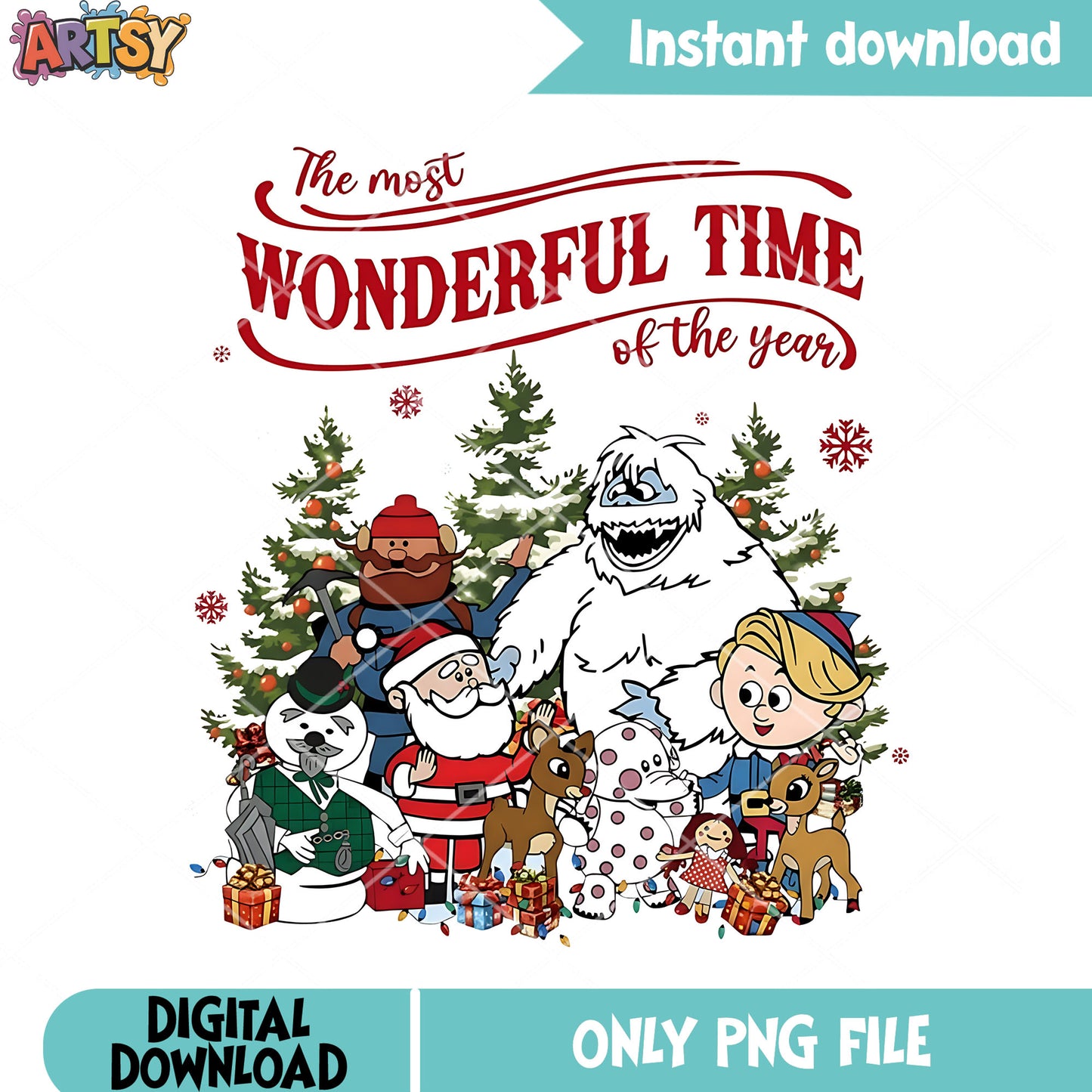 Santa claus christmas present png, Rudolph the Red-Nosed Reindeer png