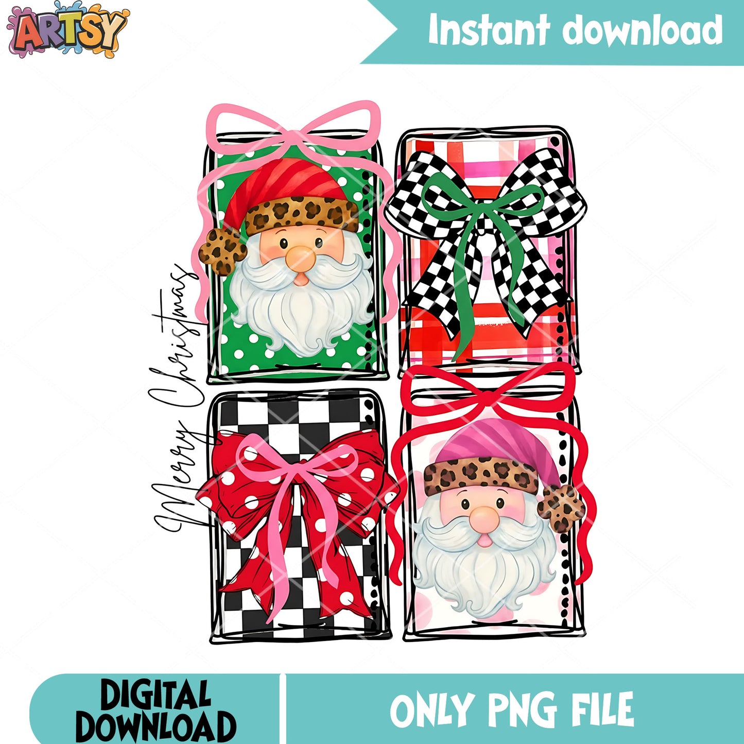 Santa claus give present png, Christmas gifts png, merry christmas png