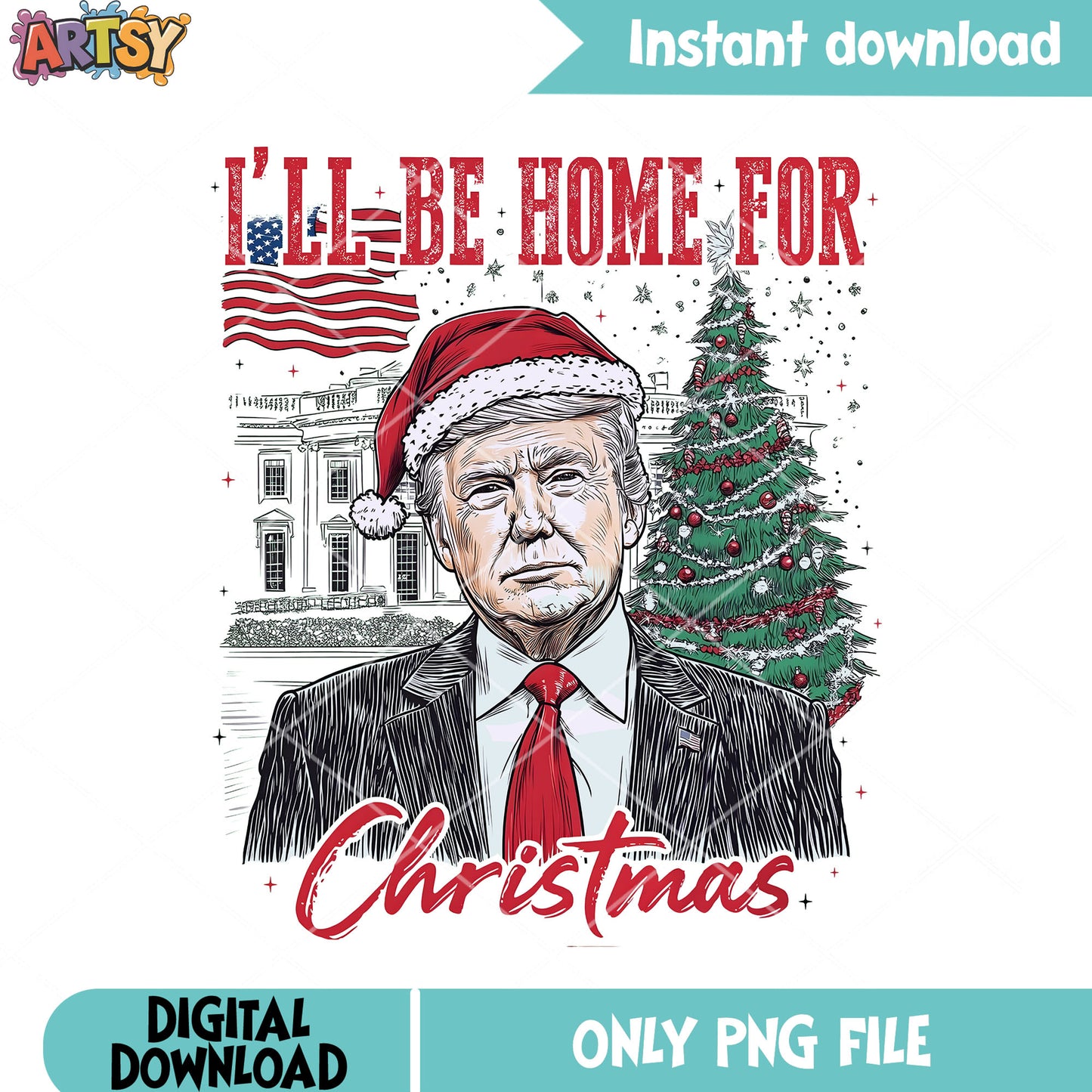 Santa claus hat christmas png, snow christmas png, trump picture png