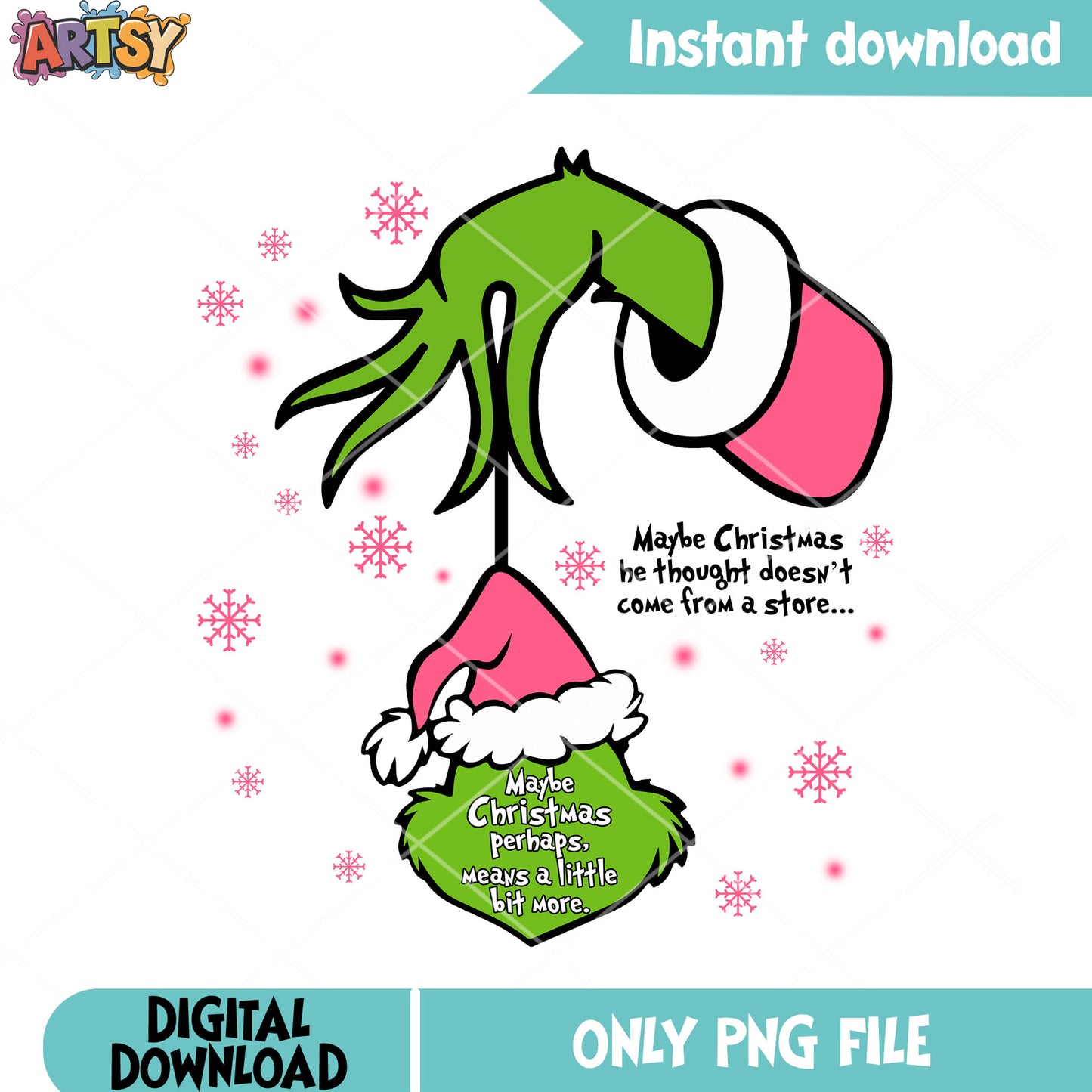 Santa claus pinky grinch png, santa hat png, christmas spirit png