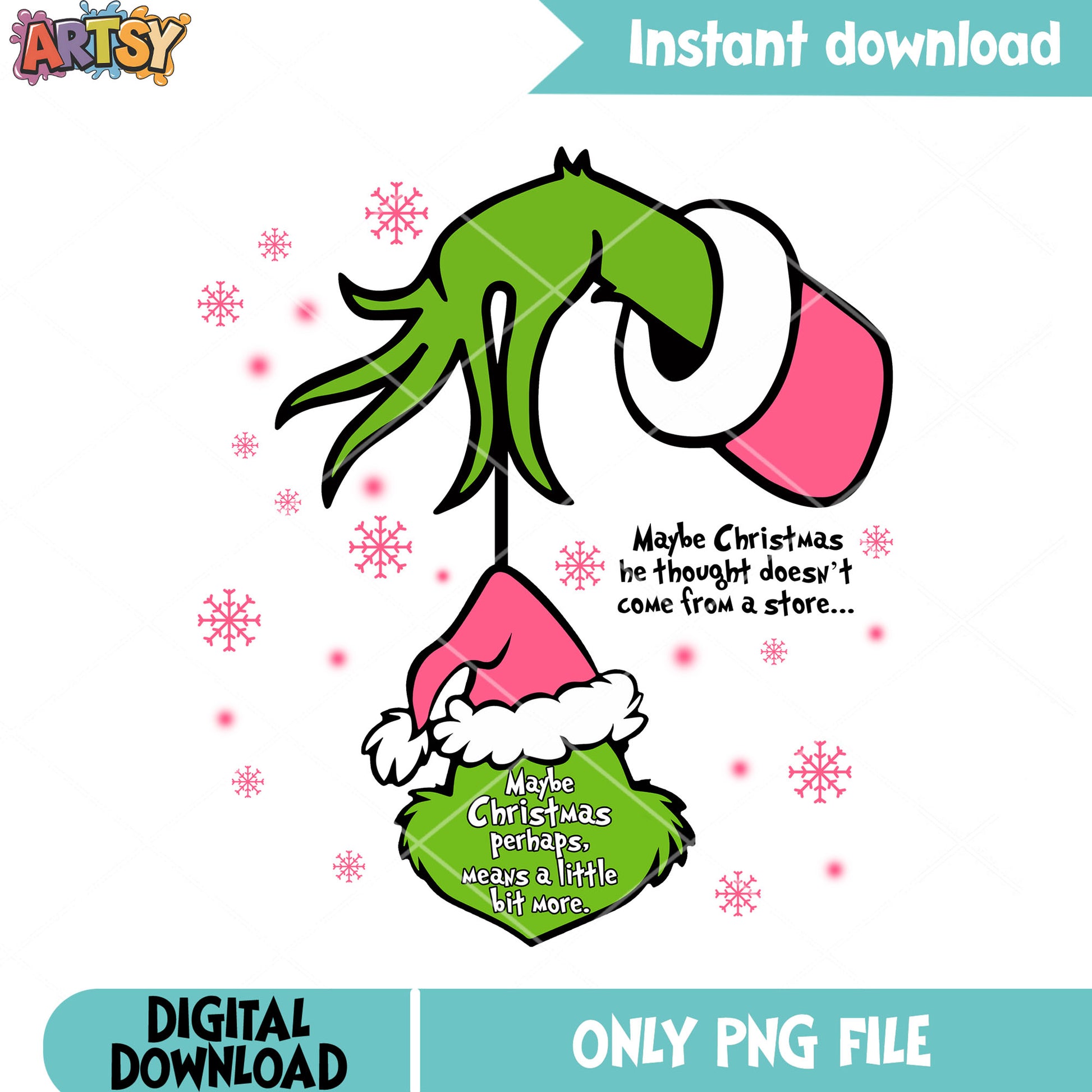 Santa claus pinky grinch png, santa hat png, christmas spirit png