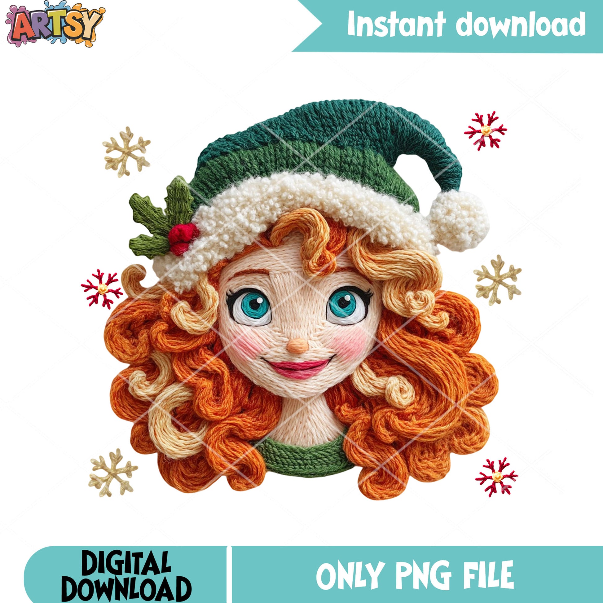 Santa costume brave princess png, Merida princess png, christmas png