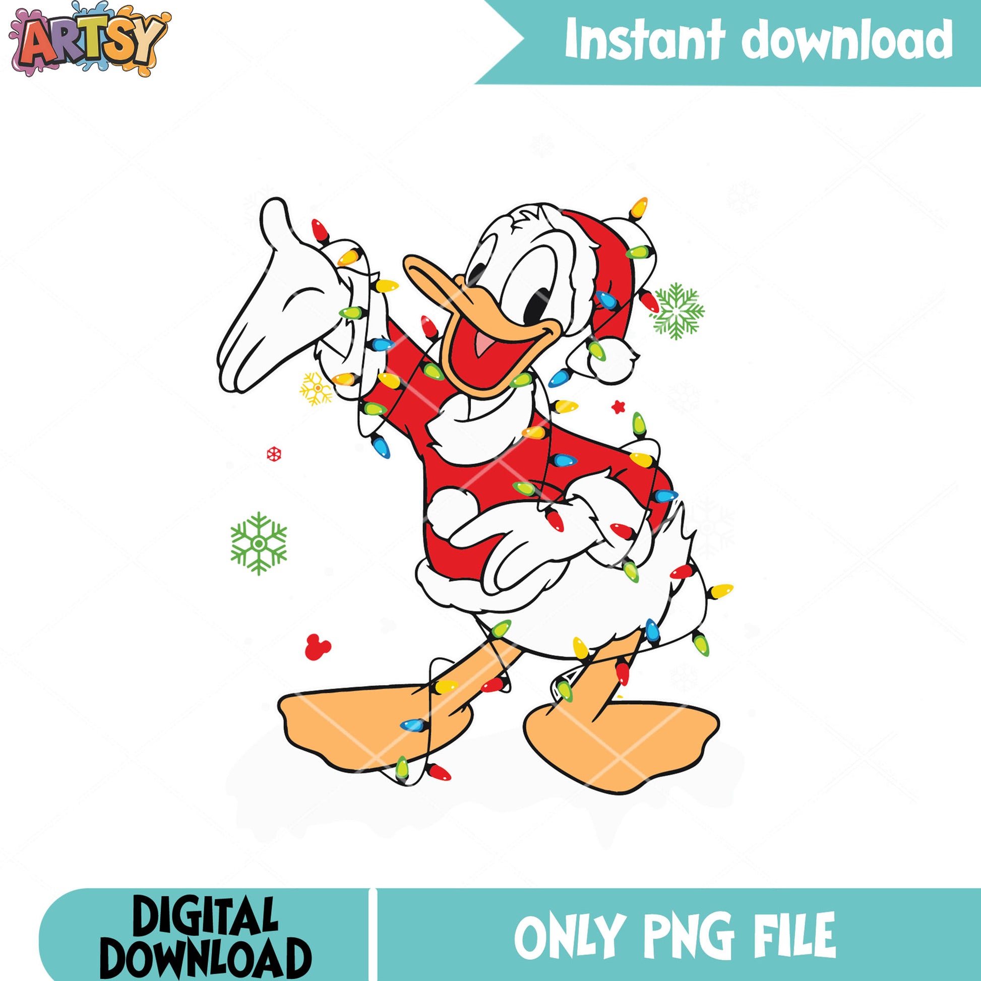 Santa costume donald christmas png, donald duck png, disney lights png