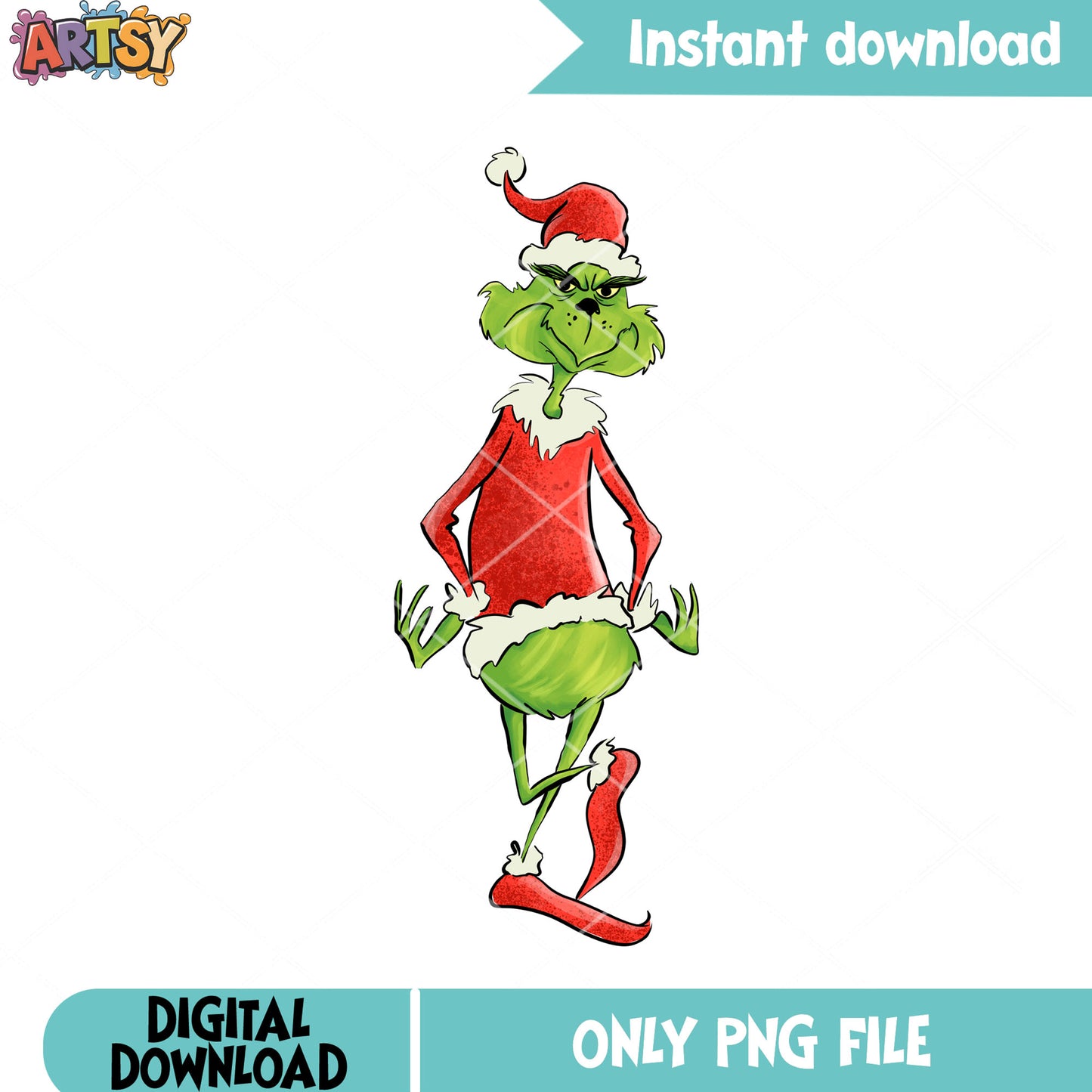 Santa costume ugly bitch png, the grinch png, merry grinchmas png
