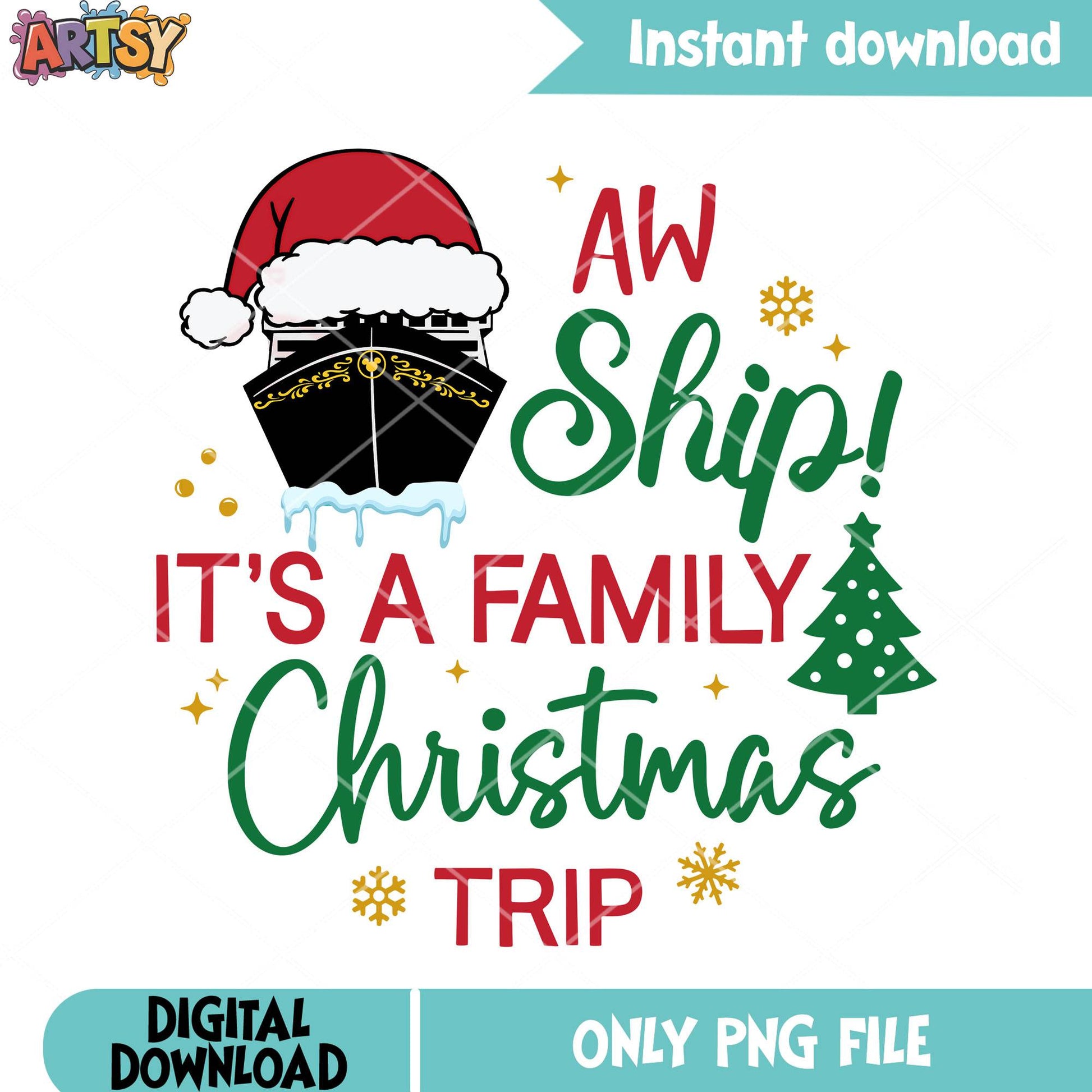 Santa cruise ship xmas png, disney cruise png, disney trip png