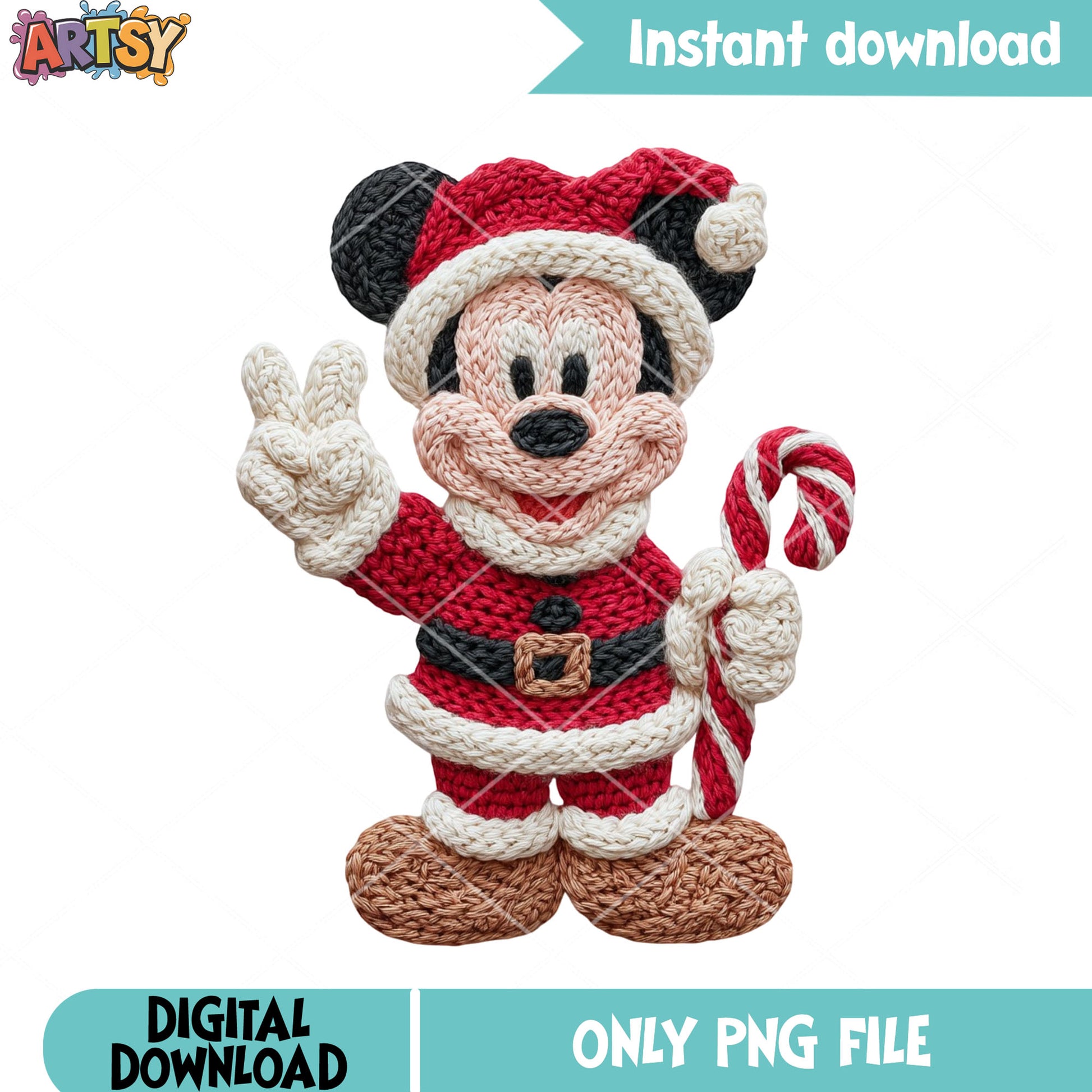 Santa disney costume png, disney Christmas png, mickey mouse png