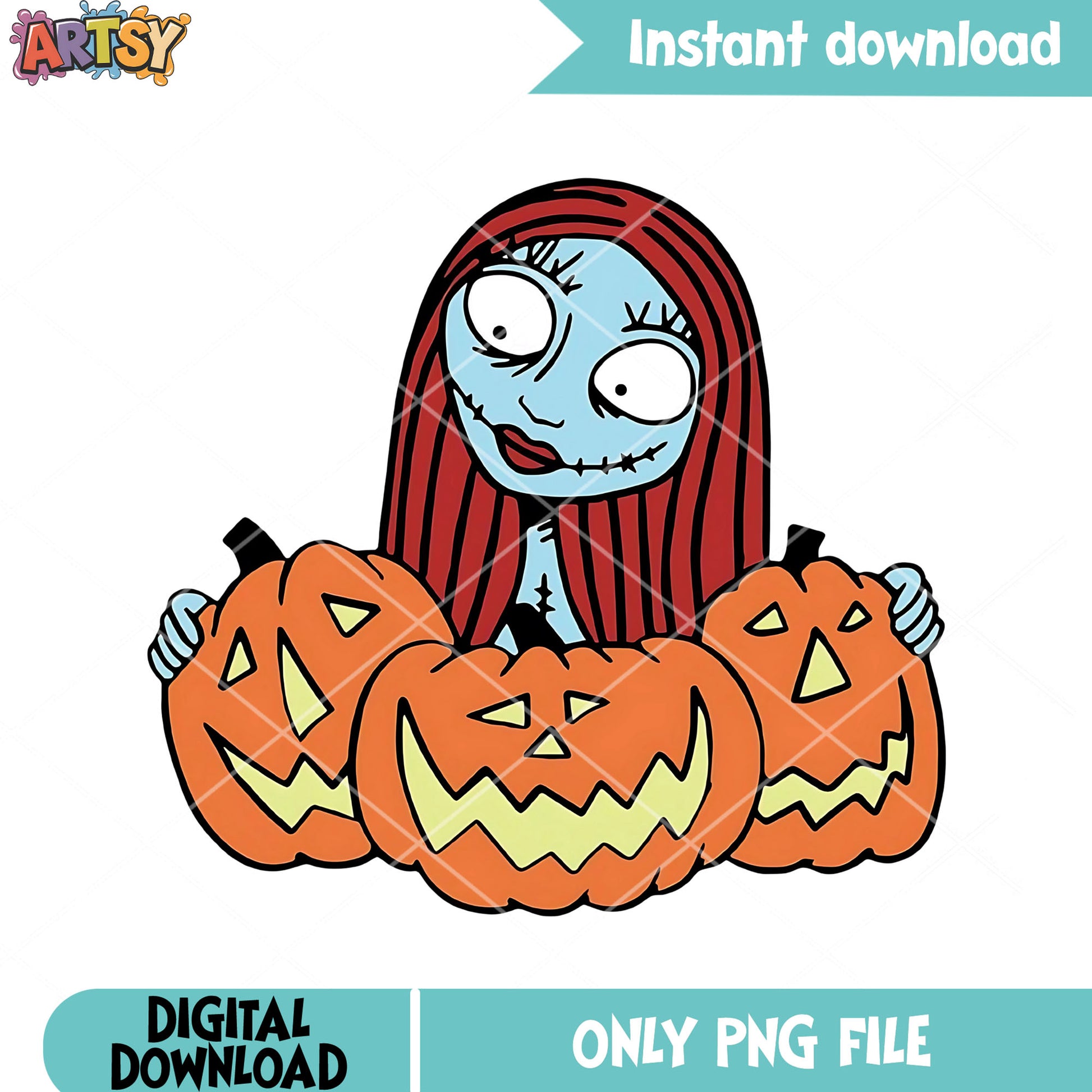 Scary Wicker pumpkin png, sally png, scary halloween png