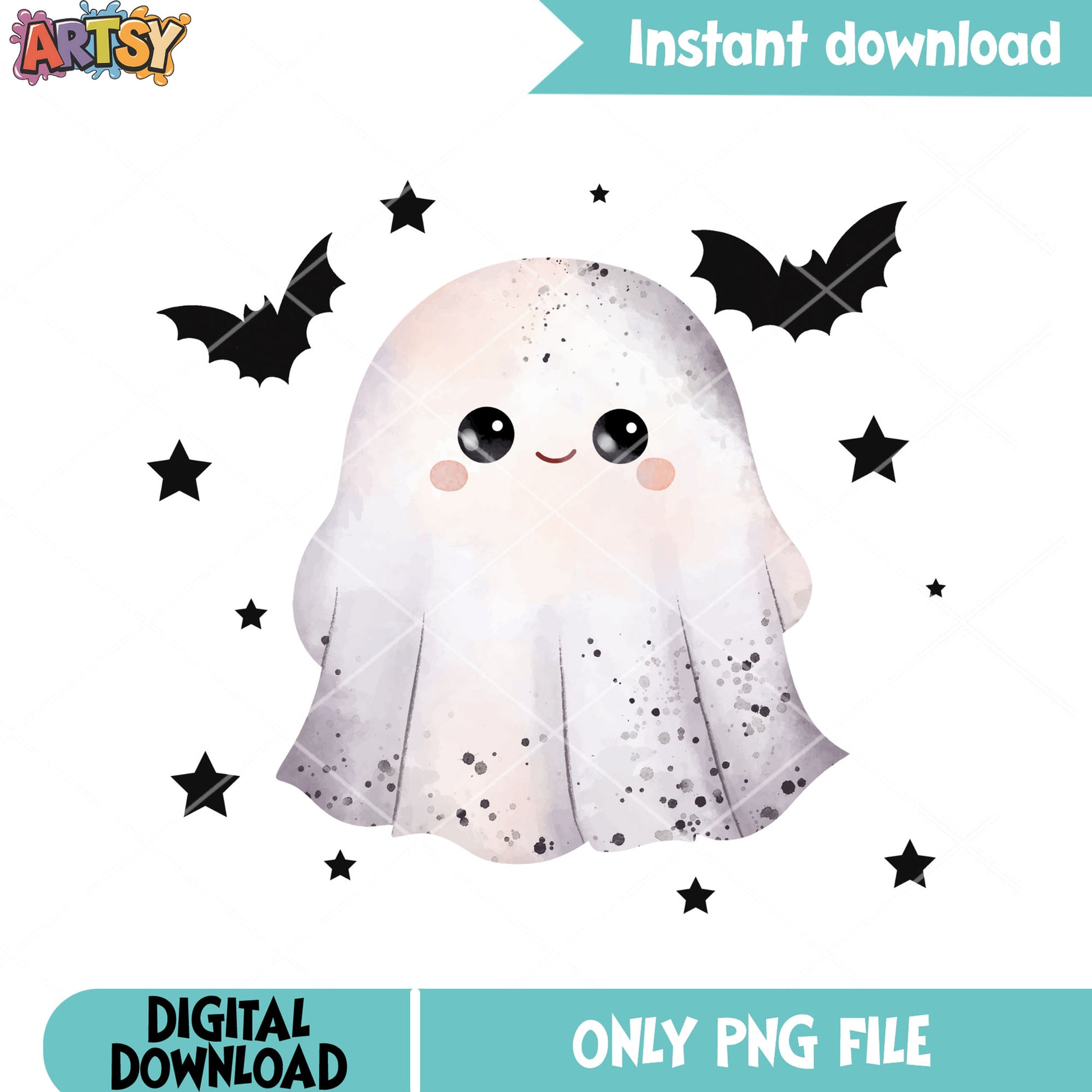 Scary bats cutie blanket png, ghost costume png, halloween scary png