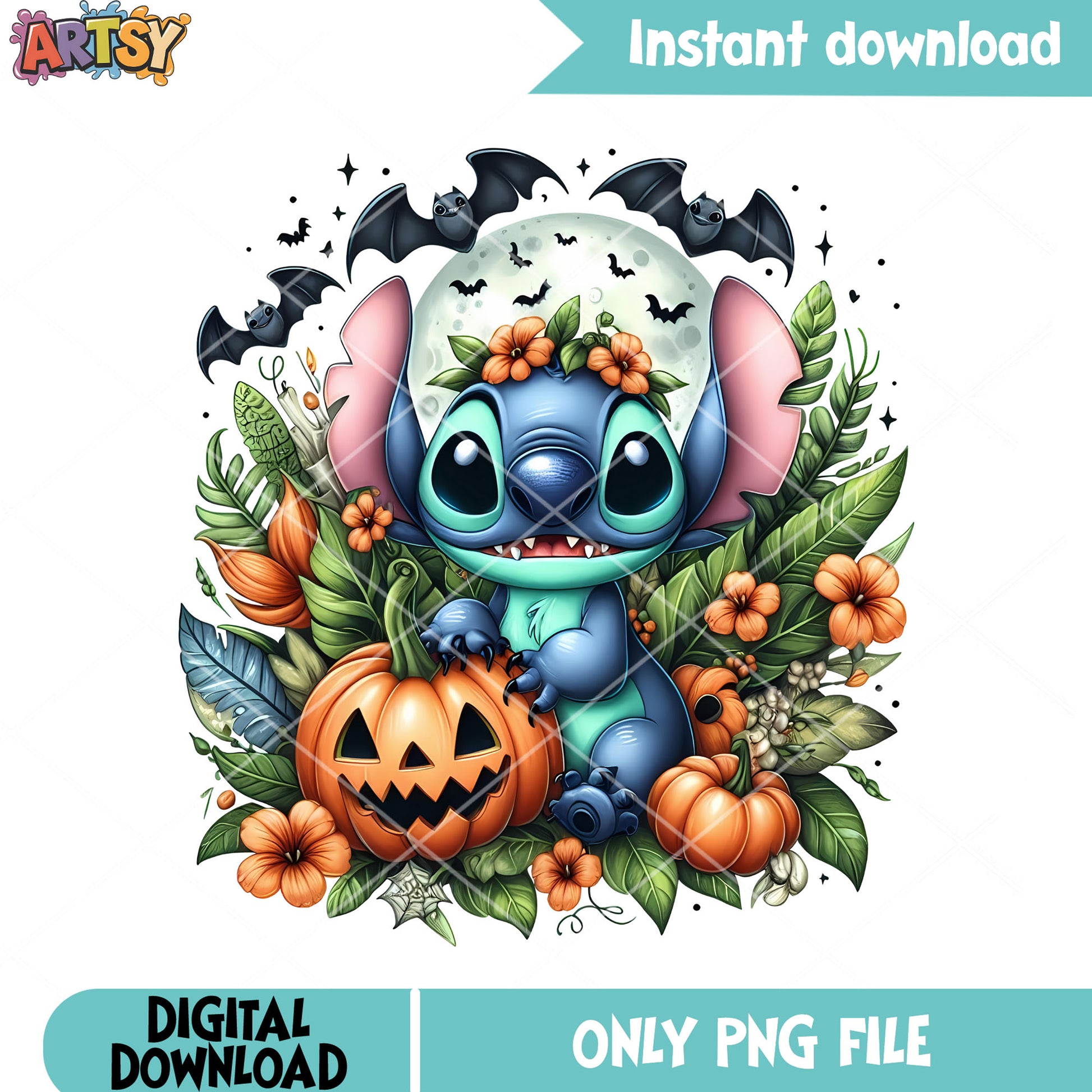 Scary bats halloween png, disney halloween png, stitch character png