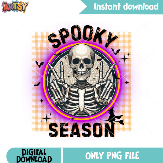 Scary bats skeleton png, spooky season png, halloween scary png