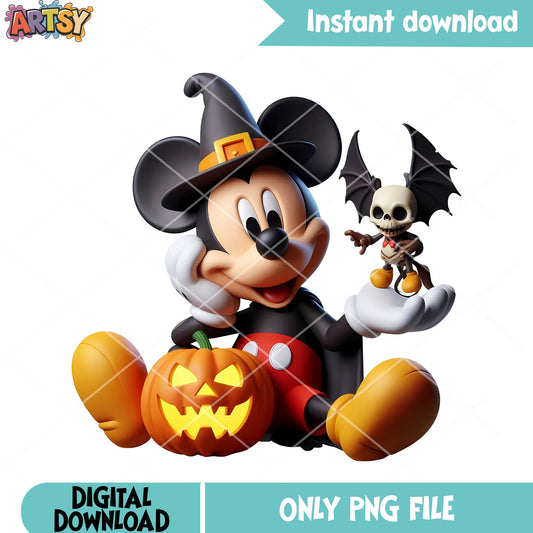 Scary costume png, mickey mouse png, jack o lantern png