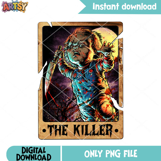 Scary killer baby doll png, chucky png, childs play movies png