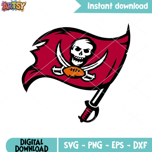 Scary pirate flag svg, tampa bay buccaneers svg, NFC South svg