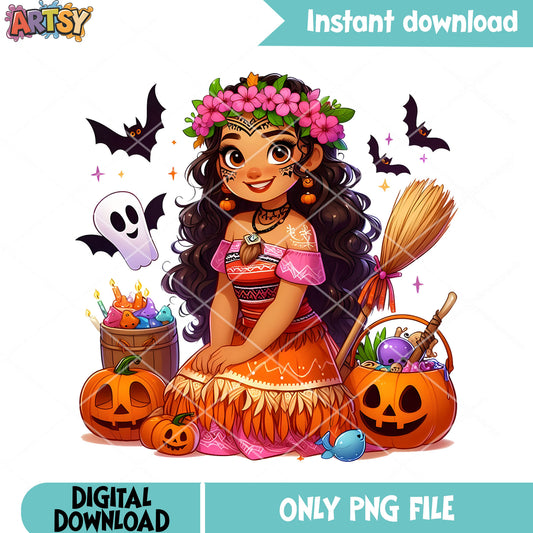 Scary pumpkin Moana png, halloween scary night​  png, Disney Halloween png