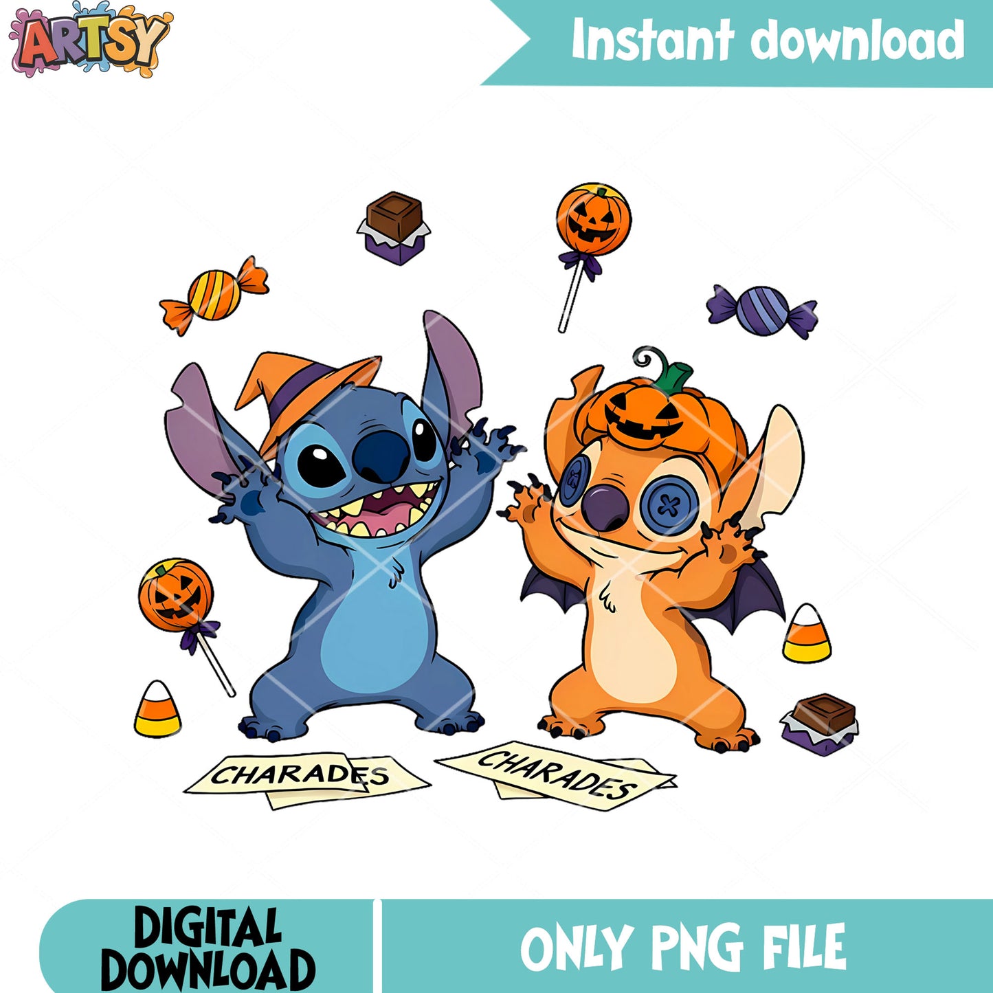 Scary pumpkin hat stitch png, orange stitch png, happy halloween png