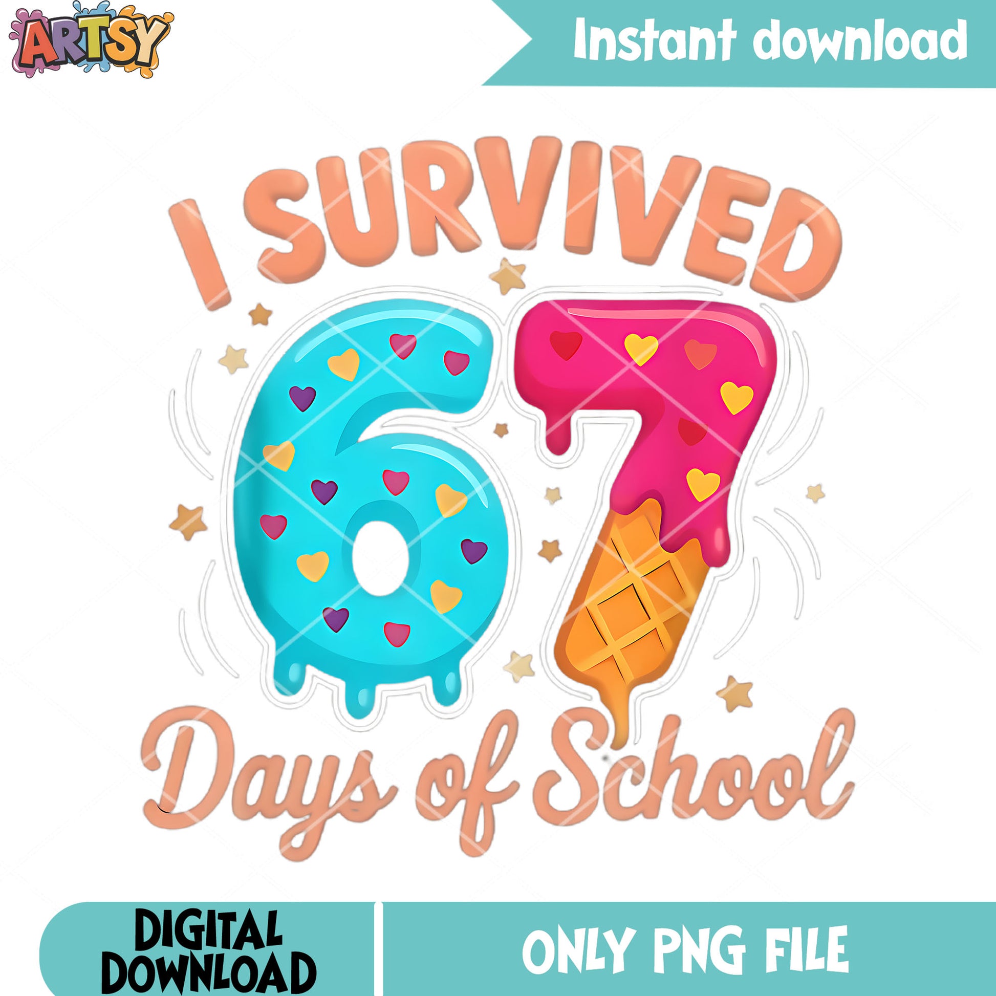 School 67 meme day star png, six seven png, gen z slang png