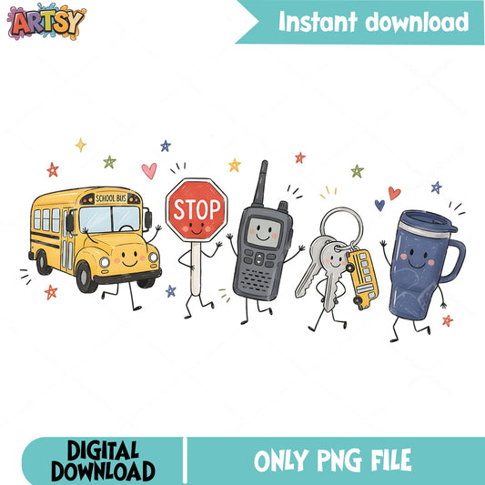 School Bus Driver PNG, Bus Driver Life PNG, Back To School PNG