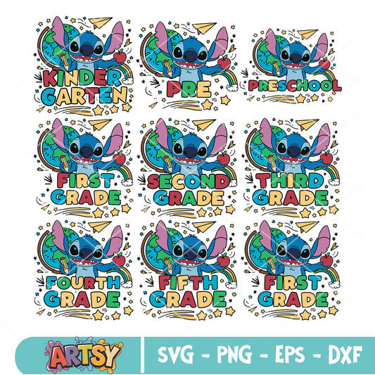 School days stitch svg bundle, lilo and stitch svg, elementary school svg
