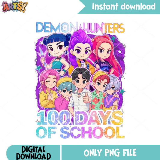 School demon hunters png, 100 days of school png, saja boys png