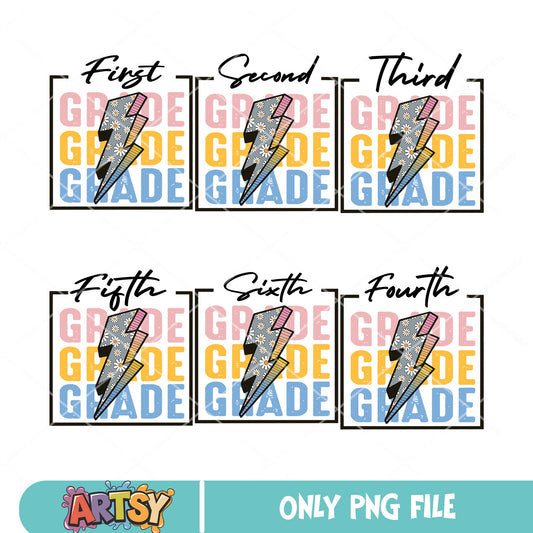 School grade vibes png bundle, grade school​ png, school vibes png