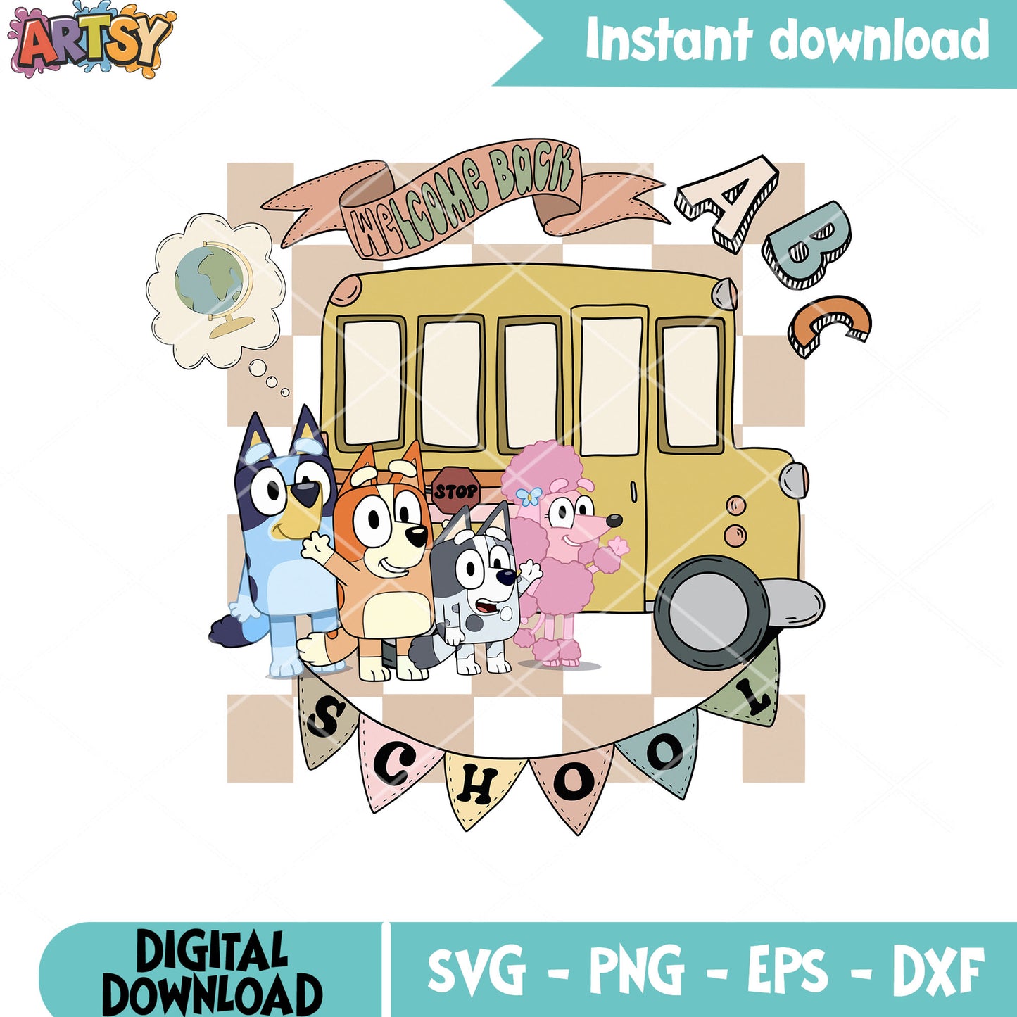 School time bluey back svg, Bluey movie svg, back to school svg