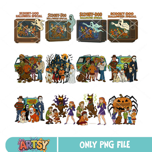 Scooby doo halloween special png bundle, scoopy doo​ png, halloween costume png