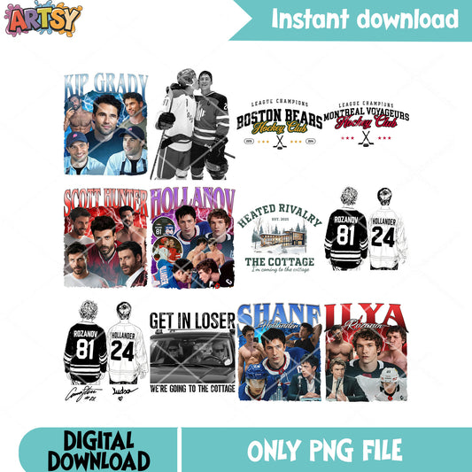 Scott grady shane ilya gay png bundle, hockey romance png, scott hunter png