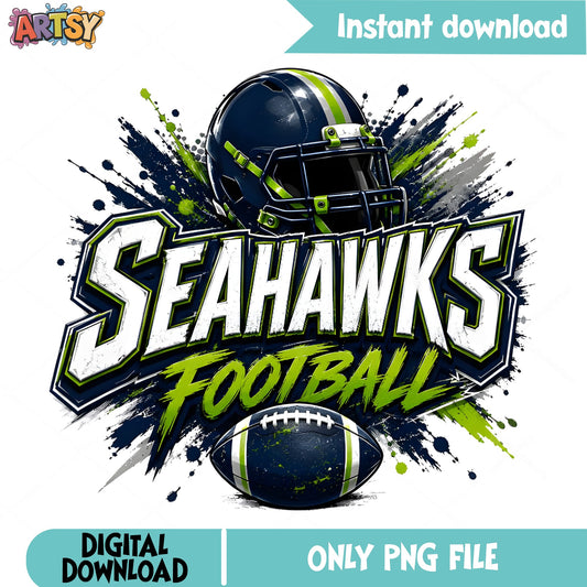 Seahawks Football PNG, Football Team Sublimation PNG, NFL PNG