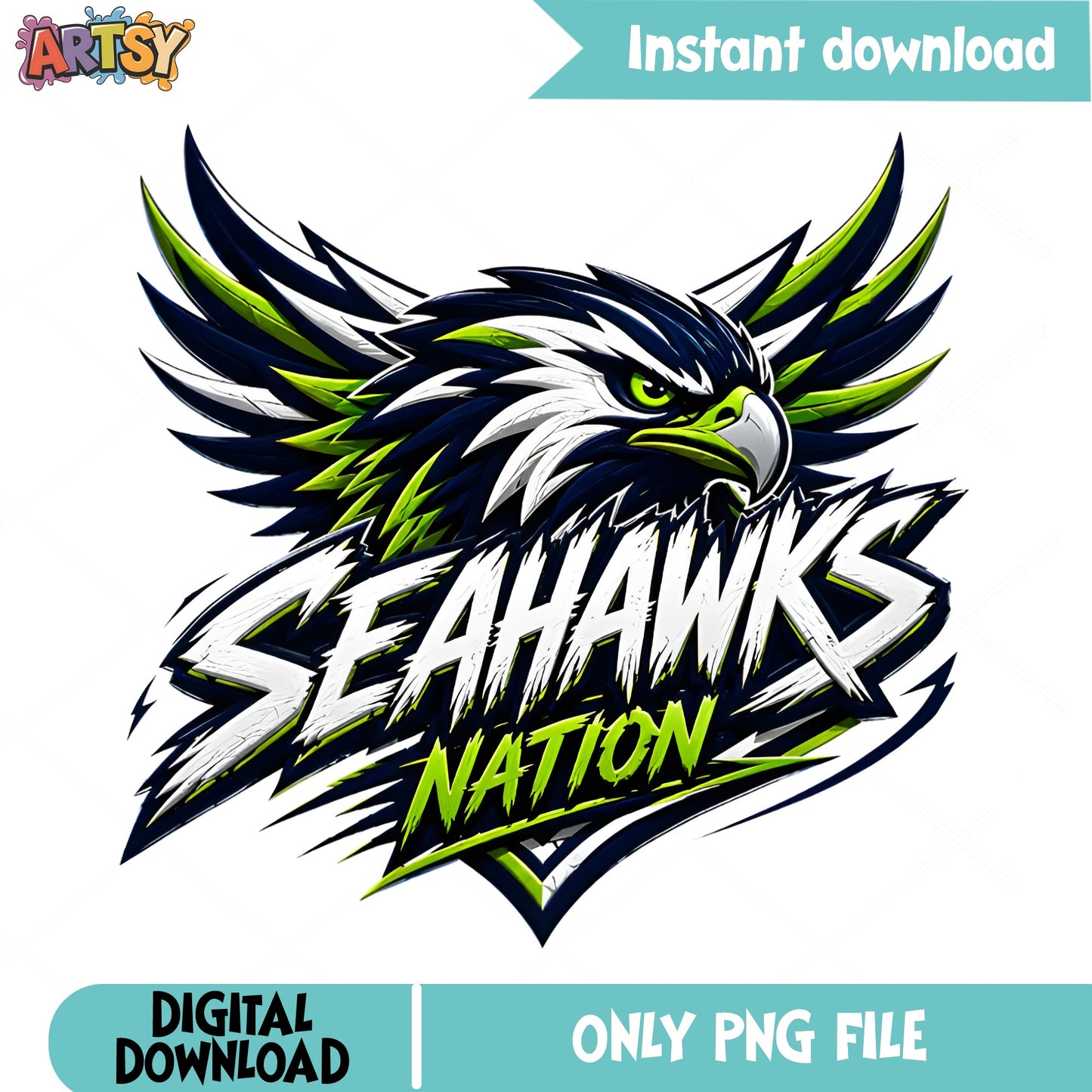 Seahawks Nation PNG, Football Team Mascot PNG, Sports Fan PNG