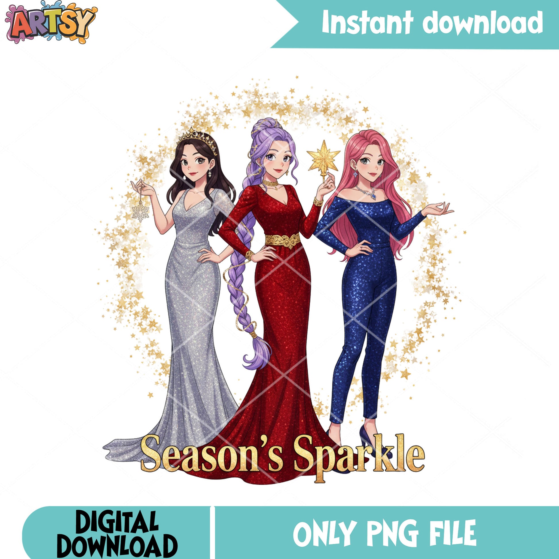 Season sparkle christmas png, christmas party png, huntrix png