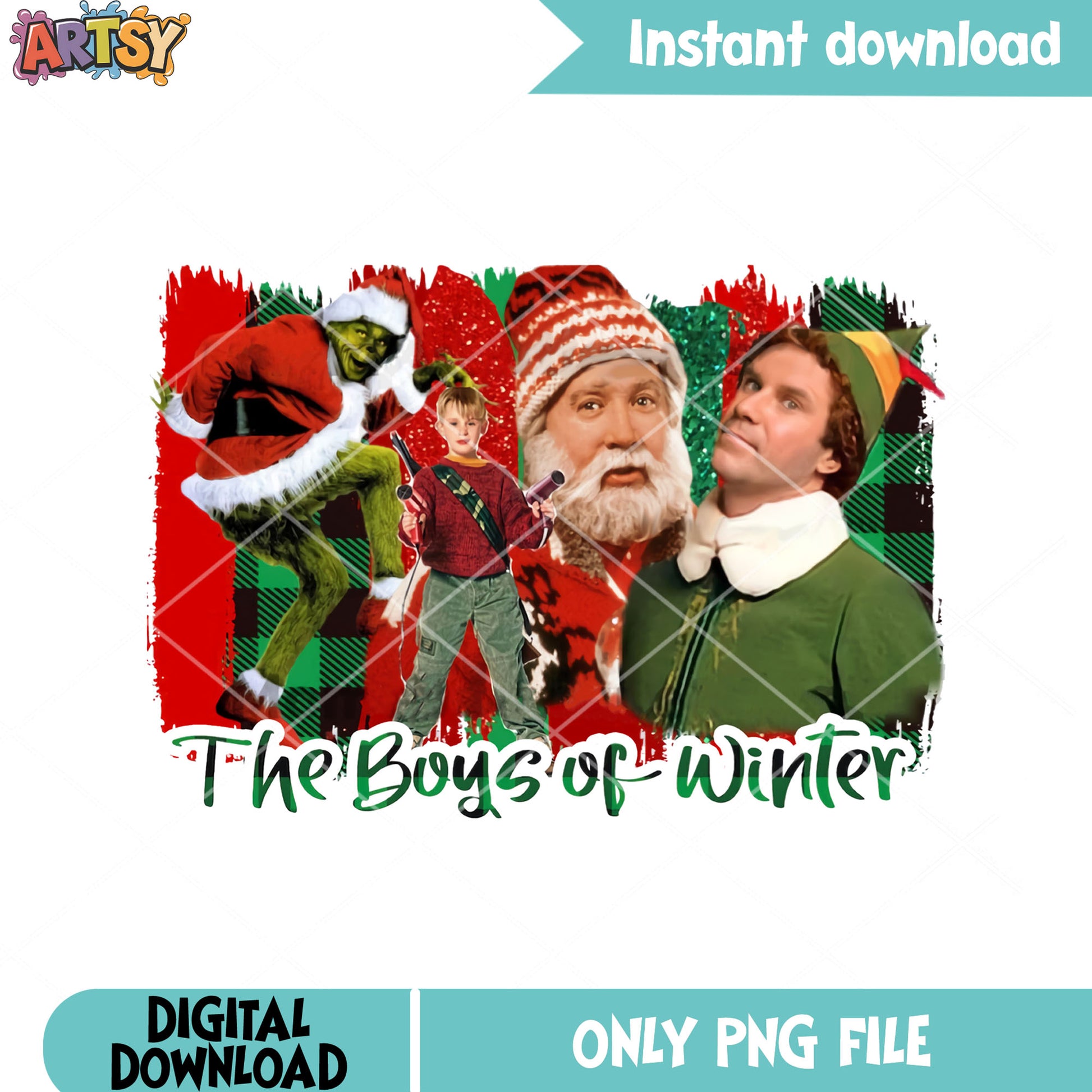 Season to stay alone png, santa claus png, home alone png