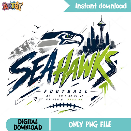 Seattle Seahawks Football PNG, Seahawks City PNG, NFL Team PNG