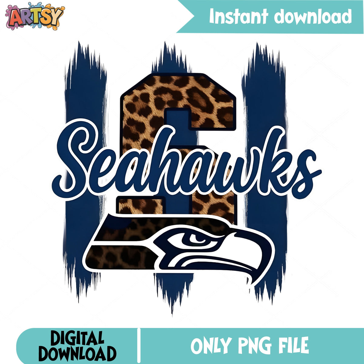 Seattle Seahawks Leopard PNG, NFL Football Team PNG, Seahawks PNG