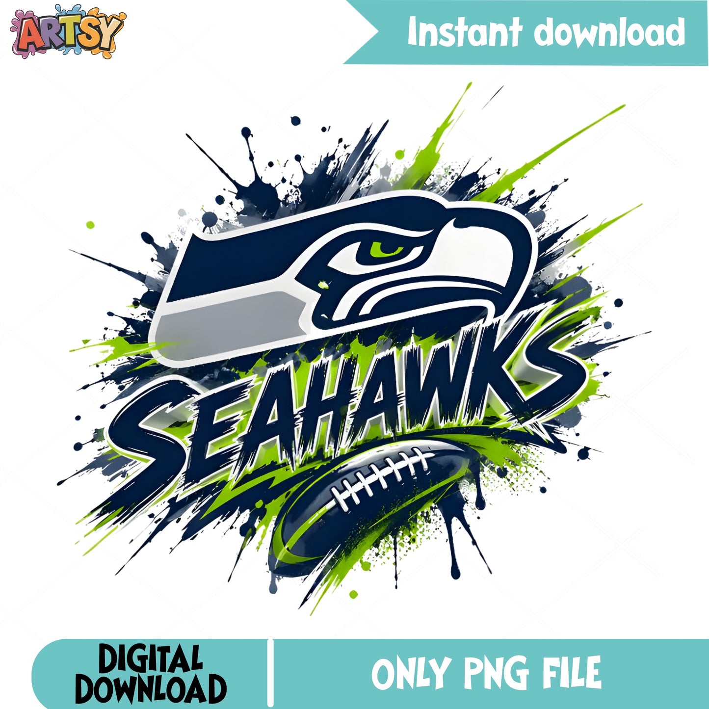 Seattle Seahawks PNG, NFL Football Sublimation, Seahawks PNG