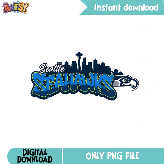 Seattle Seahawks PNG, NFL Football Team, Seahawks Skyline PNG