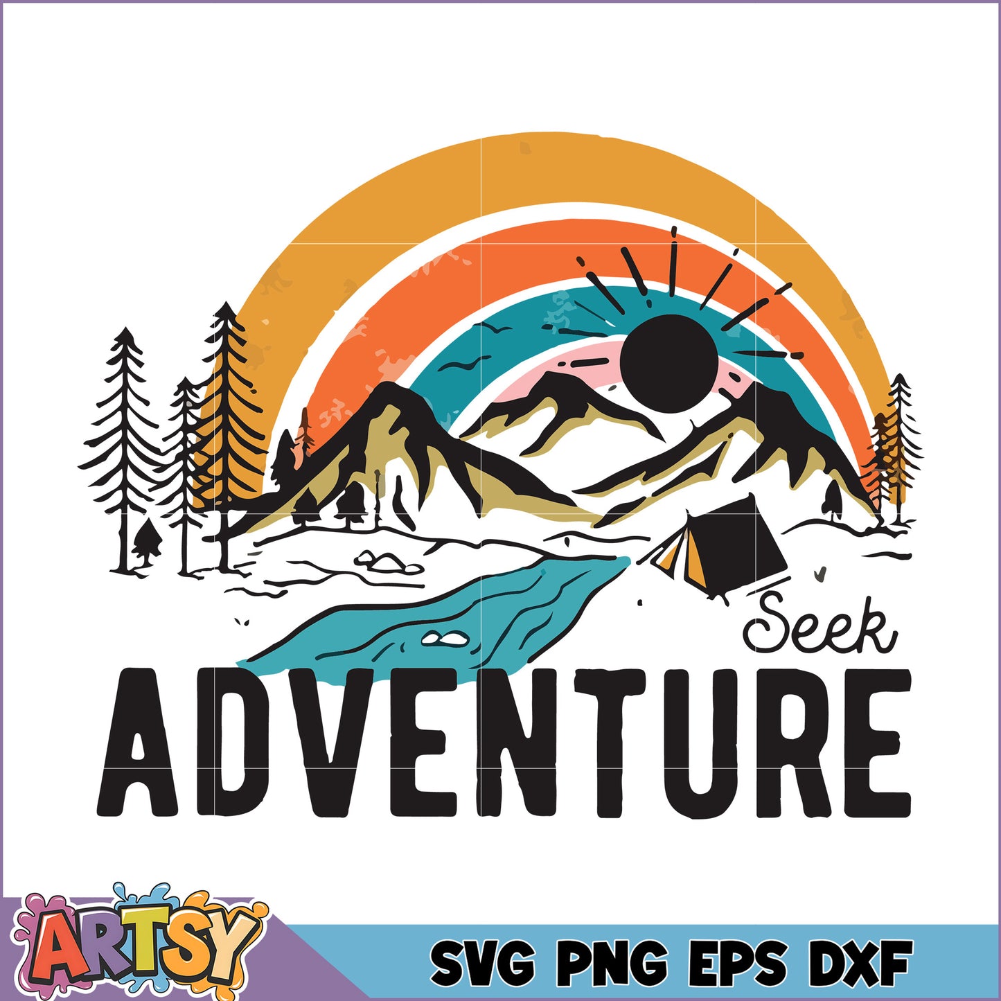 Seek Adventure Retro Camping SVG