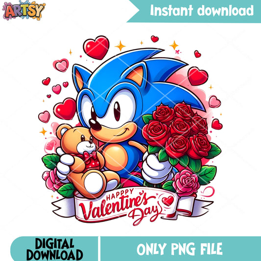 Sega valentines gifts png, valentine day png, sonic png