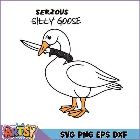 Serious Silly Goose SVG Cut File