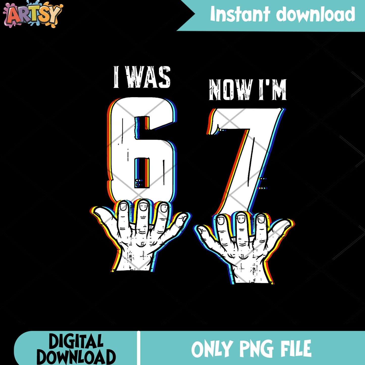 Seven years old birthday png, six seven png, birthday party ​png