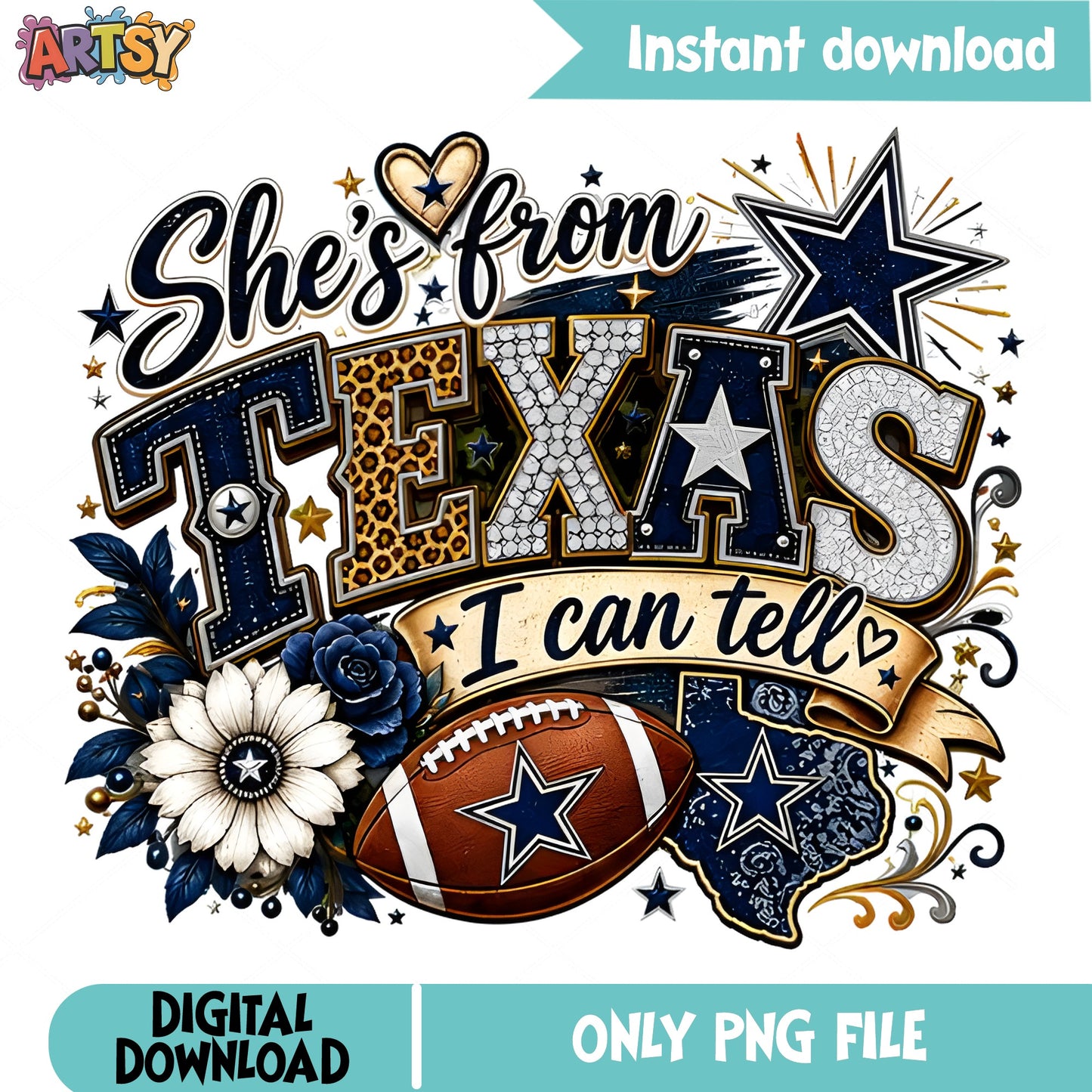 She's From Texas I Can Tell PNG, Dallas Cowboys PNG, Football PNG