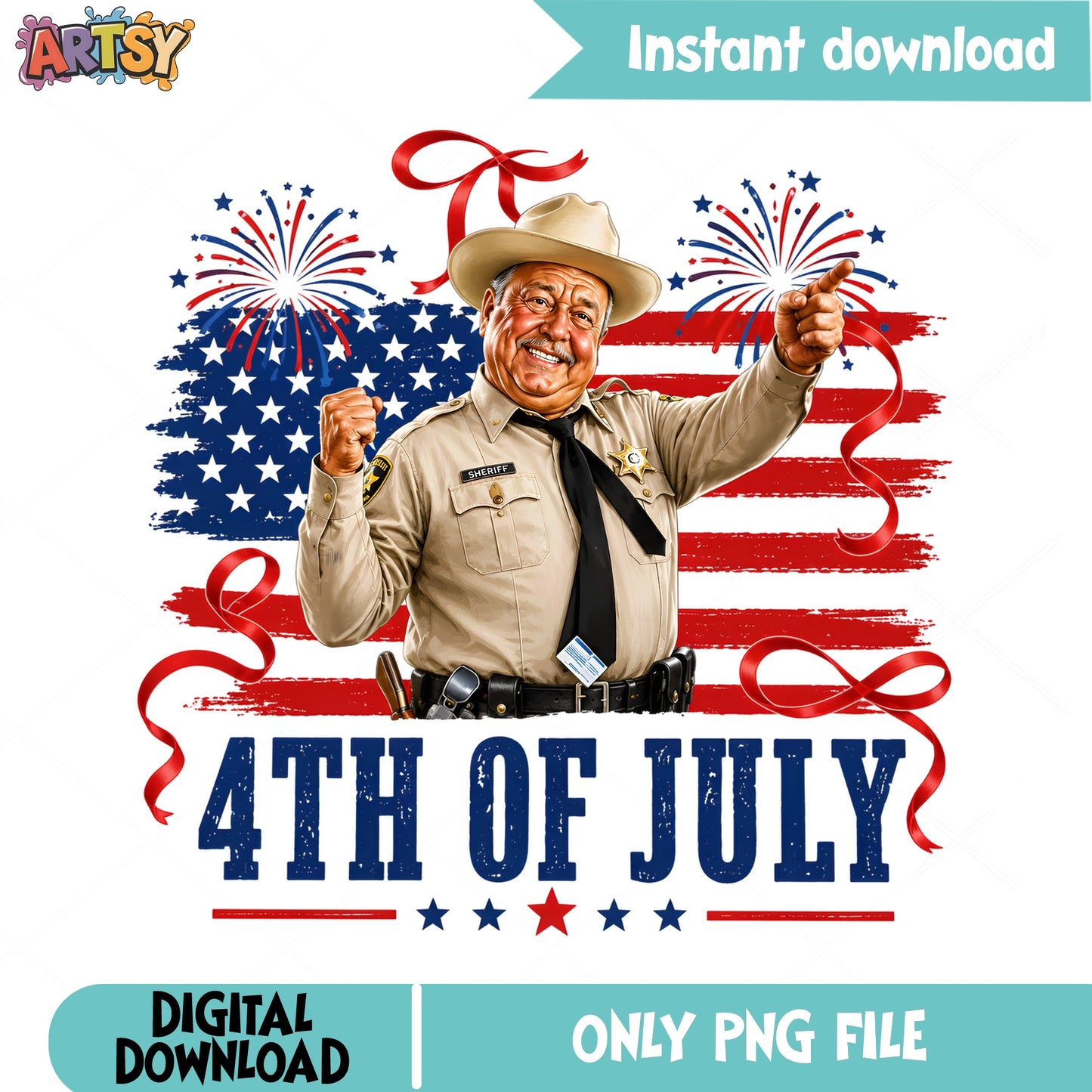 Sheriff 4th Of July PNG, American Flag Patriotic PNG, Independence Day PNG
