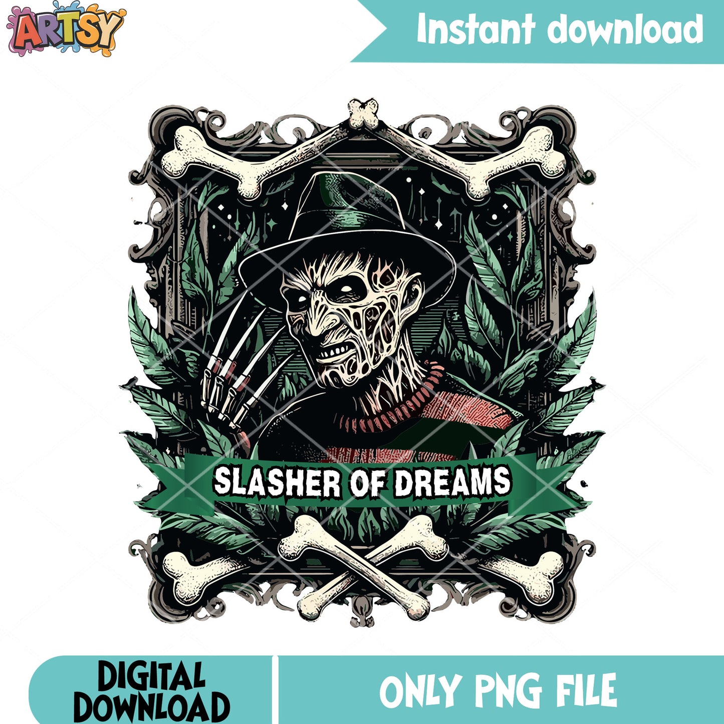Shlasher of dreams png, freddy krueger png, halloween scary png