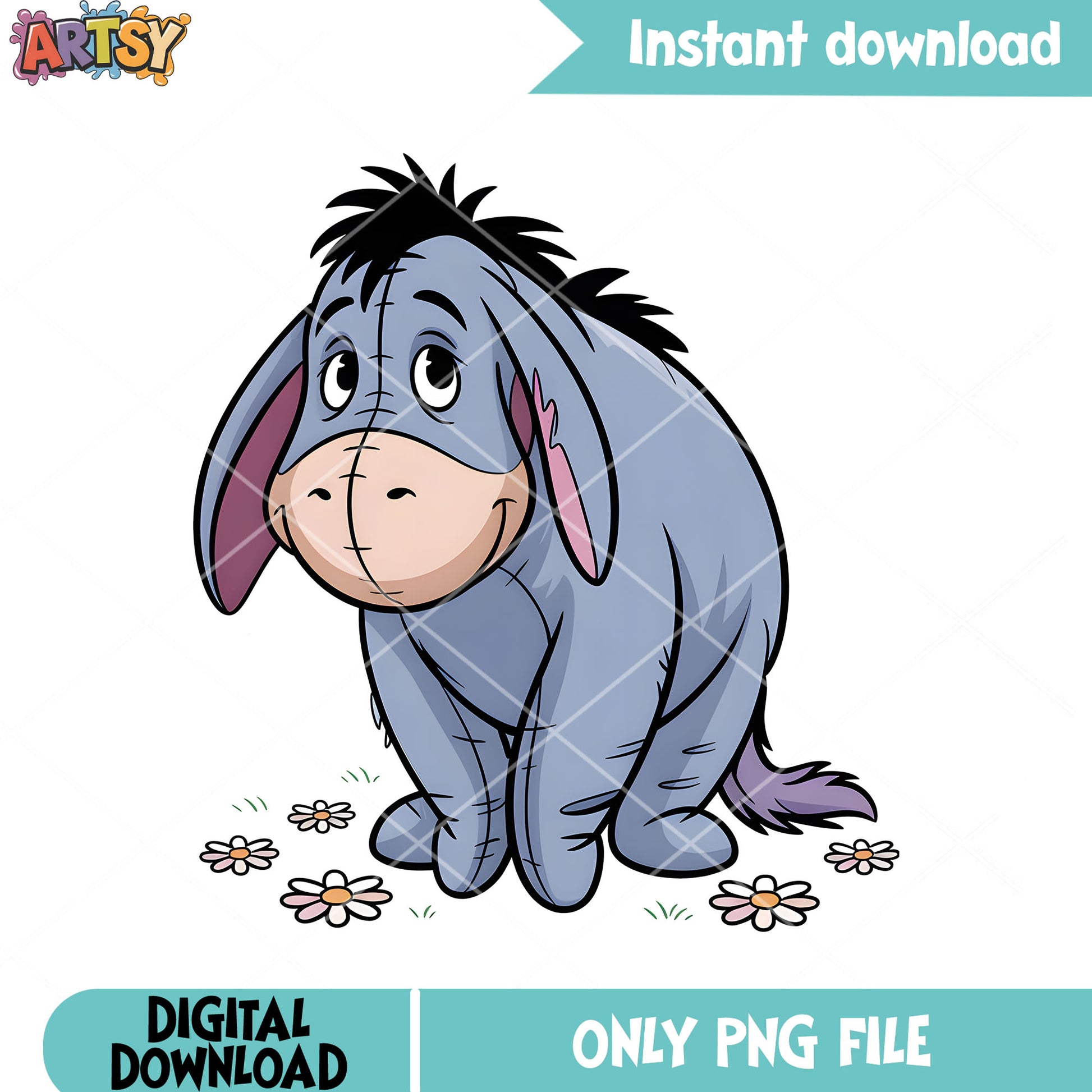 Shy eeyore with flower png winnie the pooh eeyore png,disney eeyore png