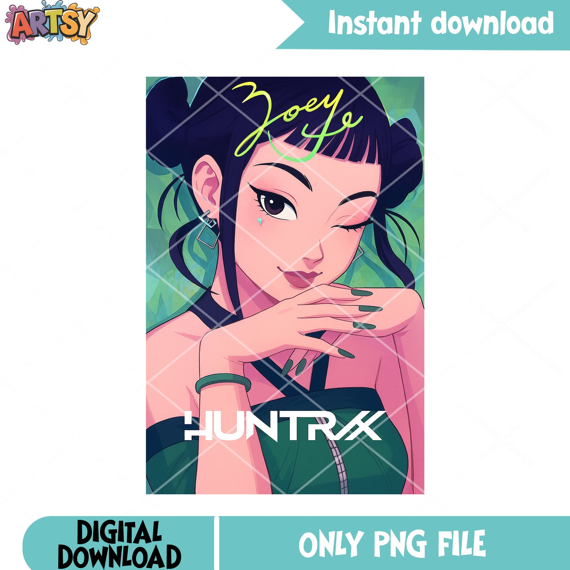 Signature zoey demon hunters png, huntrix png, kpop demon hunters png