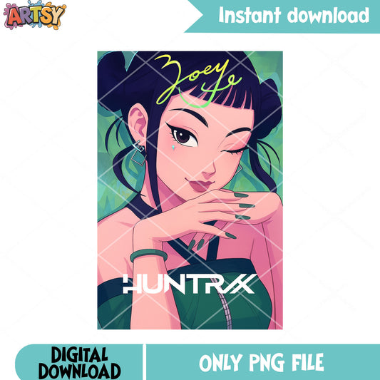 Signature zoey demon hunters png, huntrix png, kpop demon hunters png