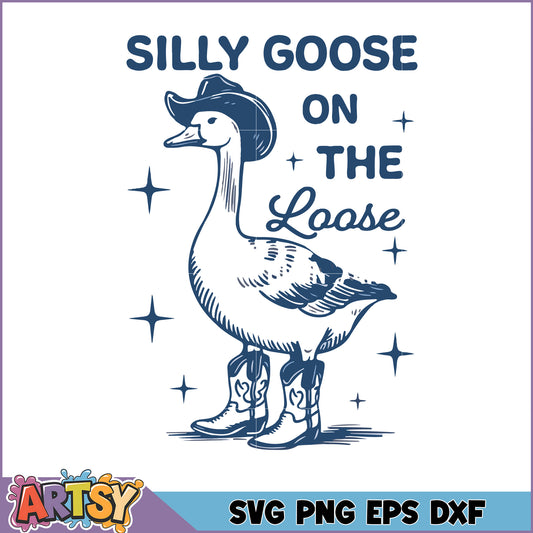 Silly Goose Cowboy SVG Cut File