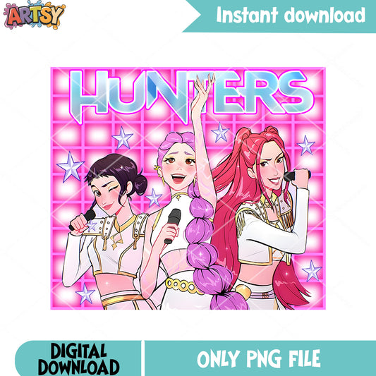Singer huntrix member png, demon hunters kpop png, huntrix songs png