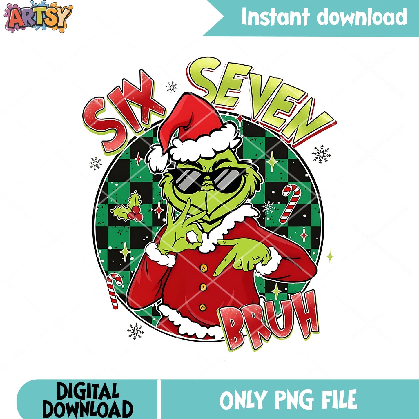 Six seven bruh png, christmas festival png, the grinch png