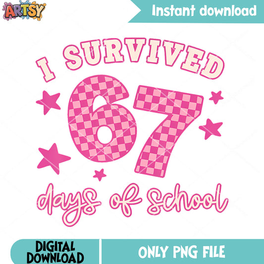 Six seven days of school png, gen z slang png, six seven ​png